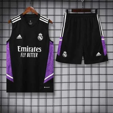 22-23 Real Madrid vest training suit kit black