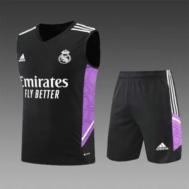 22-23 Real Madrid vest training suit kit black