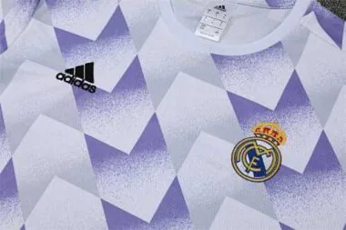 22-23 Real Madrid training suit short sleeve kit white and blue colorblock