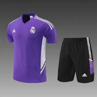 22-23 Real Madrid Training Suit Short Sleeve Kit Purple