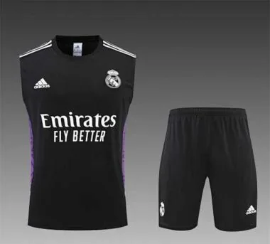 22-23 Real Madrid training suit kit Black