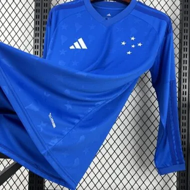 26-27 Cruzeiro Home Long sleeves Kit Soccer T-Shirt