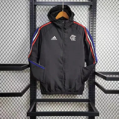 24-25 Flamenco Black Long Sleeve Kit Windbreaker Jacket Football AAAAJersey