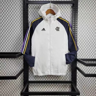 24-25 Flamenco White Long Sleeve Kit Windbreaker Jacket Football AAAAJersey