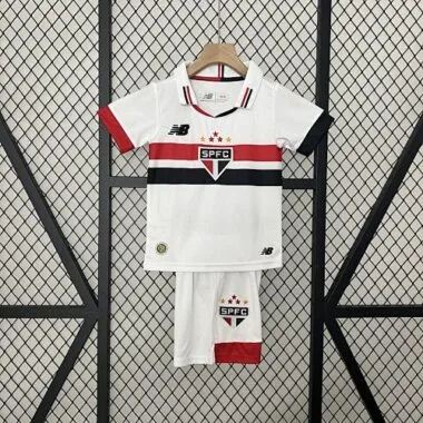 24-25 Sao Paulo Home Kid Kits Children Sets Football Replicas Yupoo