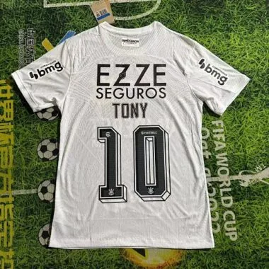 23-24 Corinthians Home Kit With All Sponsor White Shirt Soccer Jerseys For Sale
