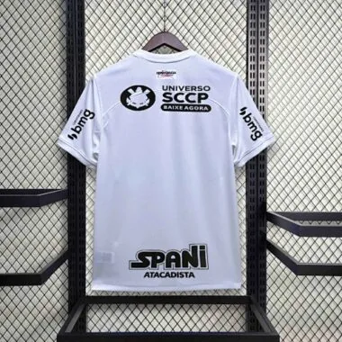 23-24 Corinthians Home Kit With All Sponsor White Shirt Soccer Jerseys For Sale