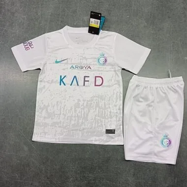 23-24 Saudi Al-Nassr Third Kids Kit Size:16-28 Football Jersey Yupoo