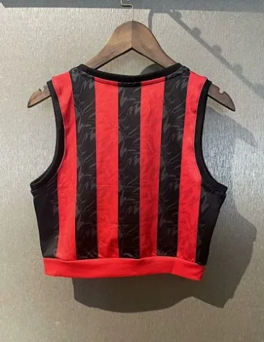 25-26 AC Milan Home Women Yoga Vest Kit Soccer T-Shirt AAAAJersey Supply Yupoo