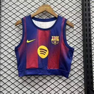 25-26 Barcelona Home Women Yoga Vest Kit Soccer T-Shirt AAAAJersey Supply Yupoo