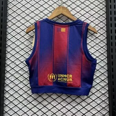 25-26 Barcelona Home Women Yoga Vest Kit Soccer T-Shirt