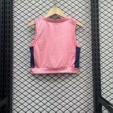 25-26 Barcelona Pink Women Yoga Vest Kit Soccer T-Shirt