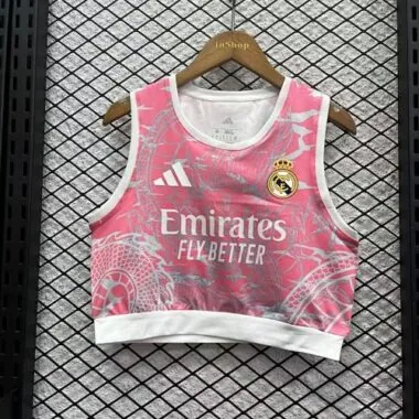 25-26 Real Madrid Pink Dragon Women Yoga Vest Kit Soccer T-Shirt AAAAJersey Supply Yupoo
