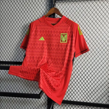 23-24 Camisolas de futebol dos Tigres UANL, guarda-redes, equipamento vermelho