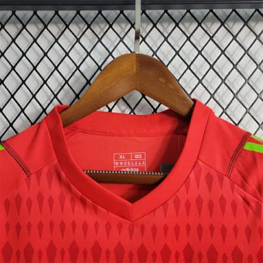 23-24 Camisolas de futebol dos Tigres UANL, guarda-redes, equipamento vermelho