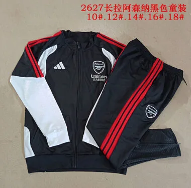 26-27 Arsenal Black Jackets Kids Kit Soccer T-Shirt