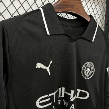 25-26 Manchester City Away Long Sleeves Kit Soccer T-Shirt