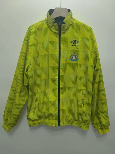 1991 Newcastle United Retro Trench Coat Reversible Windbreaker Double-Sides Jacket