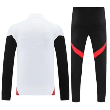 25-26 Manchester United White Training Kits Long Football Tracksuits