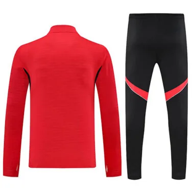 25-26 Manchester United Training Kits Red Long Football Tracksuits