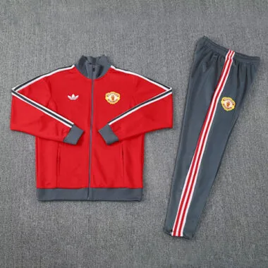 25-26 Manchester United Tracksuit Red Long Jacket Suits