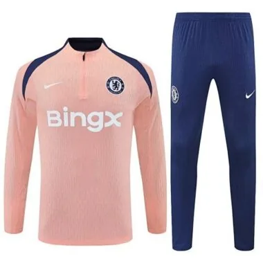 25-26 Chelsea Orange Training Kits Long Football Tracksuits