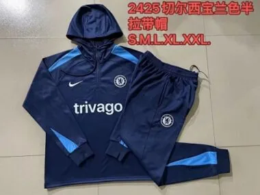 24-25 Chelsea Hoodie Long Sleeve Training Suit Football Shirts