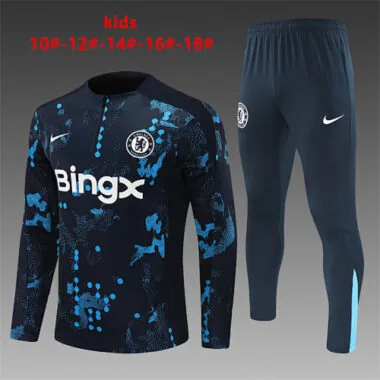 24-25 Chelsea Kids Long Sleeve Training Suit Football Shirts