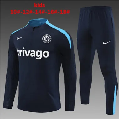 24-25 Chelsea Kids Player Long Sleeve Training Suit Football Shirts(2)