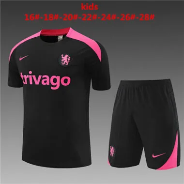 24-25 Chelsea Kids Training Soccer Jerseys Football Shirts(1)