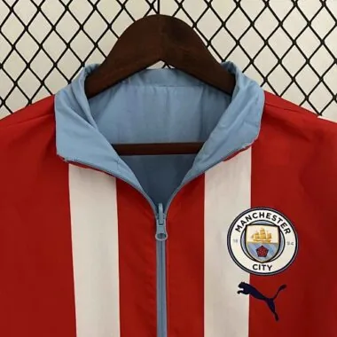 23-24 Manchester City Reversible Windbreaker Red&Blue Double-Sides Jacket Soccer Jerseys For Sale