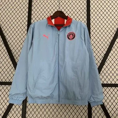 23-24 Manchester City Reversible Windbreaker Red&Blue Double-Sides Jacket Soccer Jerseys For Sale