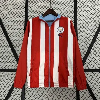 23-24 Manchester City Reversible Windbreaker Red&Blue Double-Sides Jacket Soccer Jerseys For Sale