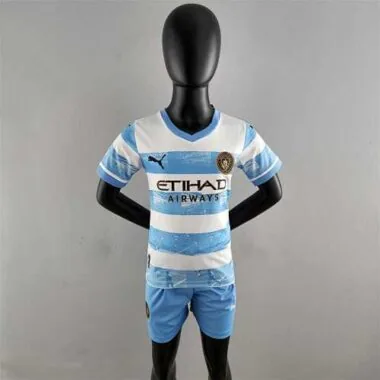 22-23 Manchester City limited edition bluewhite kids kit
