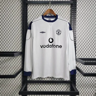 99-00 Retro Long Sleeve Manchester United Away S-XXL Cheap Soccer Jerseys