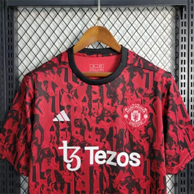 23-24 Manchester United Red Black Training Suit Size S-XXL