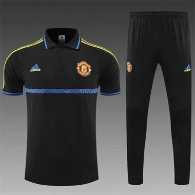 Manchester United Polo black and yellow-three sides