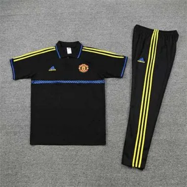 Manchester United Polo black and yellow-three sides