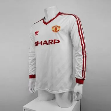 86-88 Manchester United away white away long sleeve