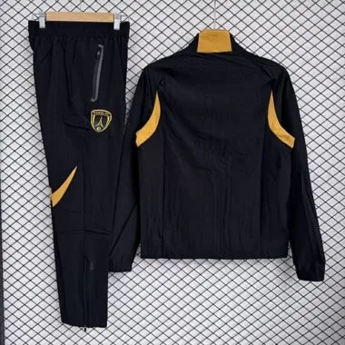 26-27 PSG Black Windbreaker Jackets Kit Soccer T-Shirt