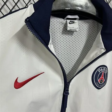 26-27 PSG White Windbreaker Jackets Kit Soccer T-Shirt