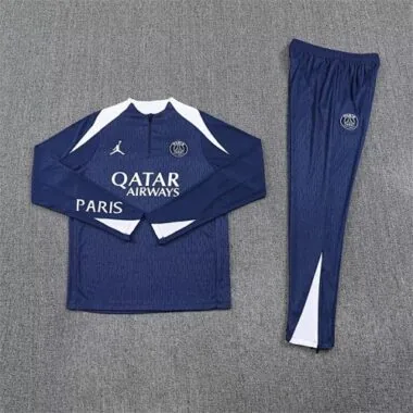 25-26 PSG Navy Training Kits Long Football Tracksuits