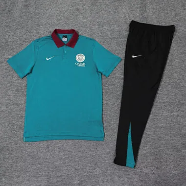 25-26 PSG Green POLO Training Kits Football Tracksuits