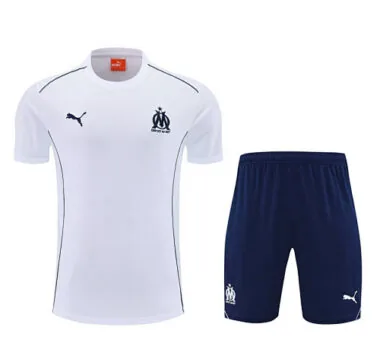 25-26 Marseille White Training Kits Football Tracksuits