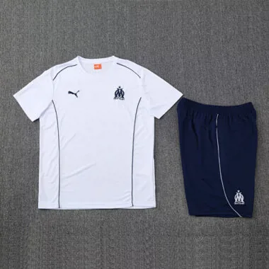 25-26 Marseille White Training Kits Football Tracksuits