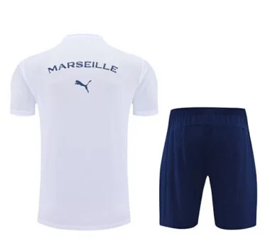 25-26 Marseille White Training Kits Football Tracksuits