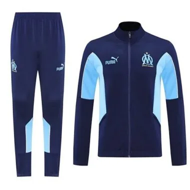 25-26 Marseille Navy&amp;Blue Football Tracksuits Long Jacket Suits