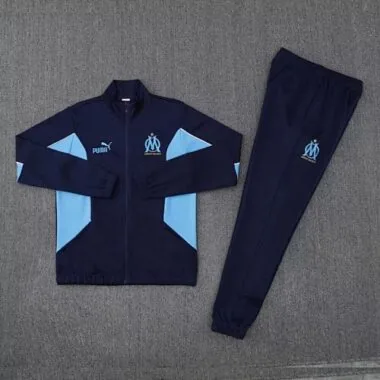 25-26 Marseille Navy&amp;Blue Football Tracksuits Long Jacket Suits