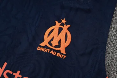 25-26 Marseille Navy Training Kits Football Vest Suits