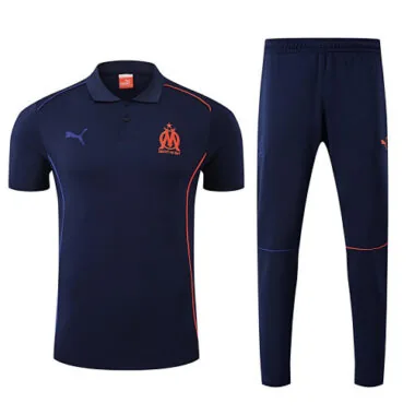 25-26 Marseille Navy POLO Training Kits Football Tracksuits